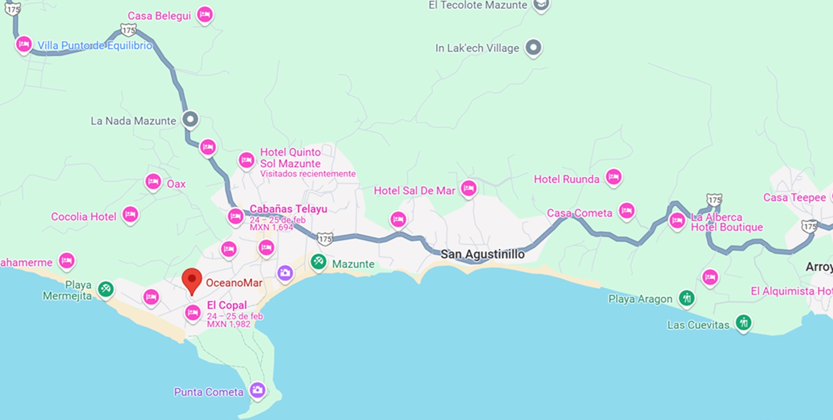 mapa y ubicación de Hotel OceanoMar en Oaxaca 