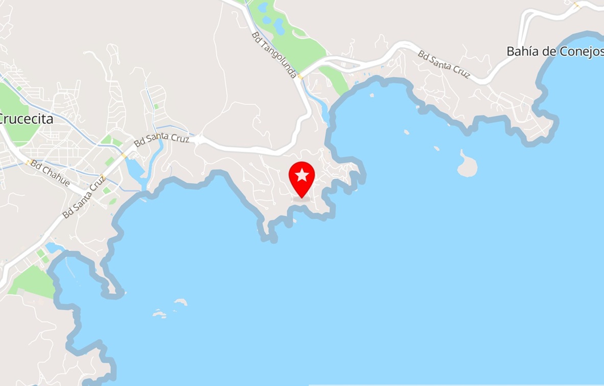 mapa y ubicación de hotel Villas del Coral en Huatulco, Oaxaca 
